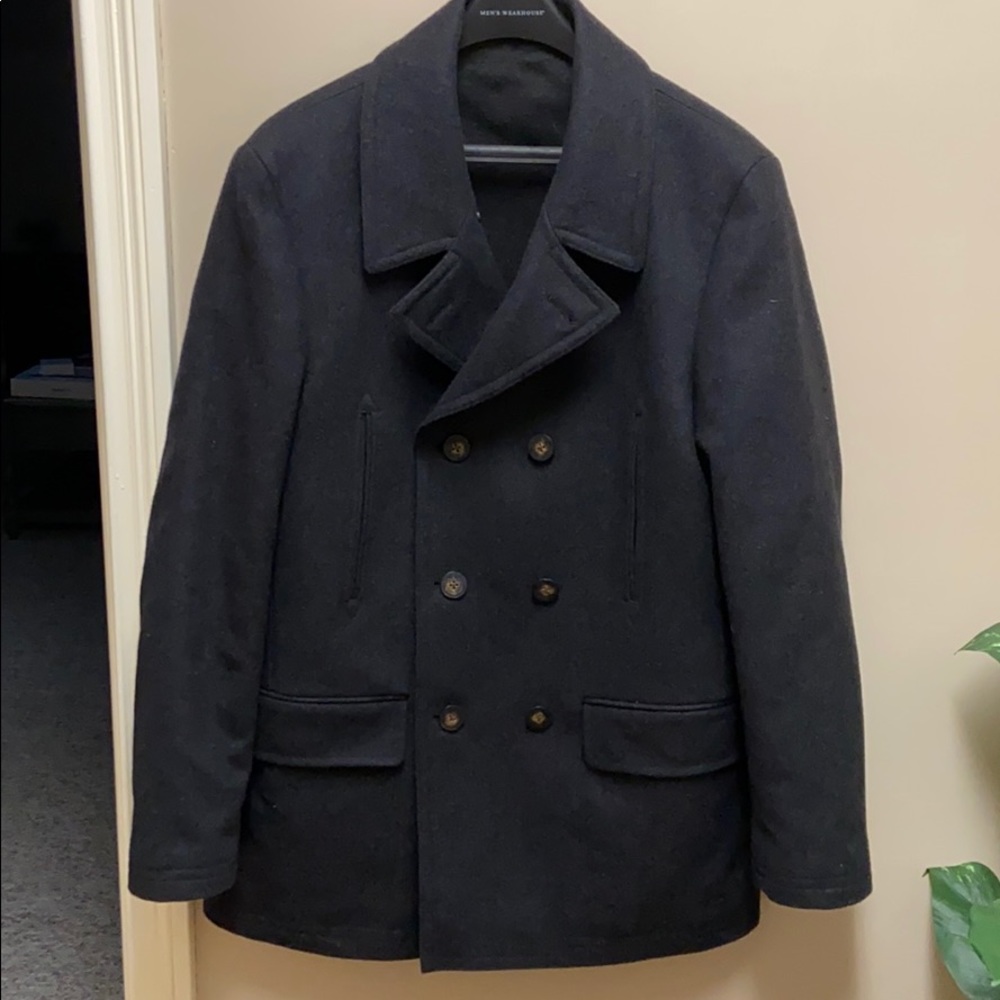 Men’s Ralph Lauren pea coat, charcoal gray